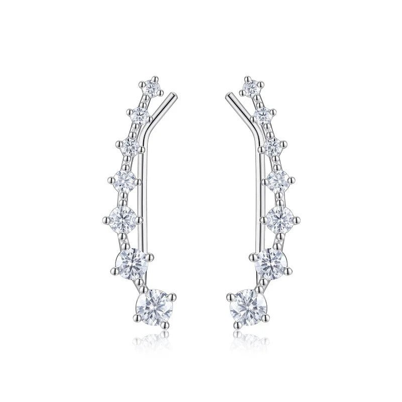 Bohemia Graduating Moissanite Stud Earrings | S925 Silver 18K Gold Plated | 14 VVS1 Eight Hearts & Arrows | GRA Certified | Charmsolo