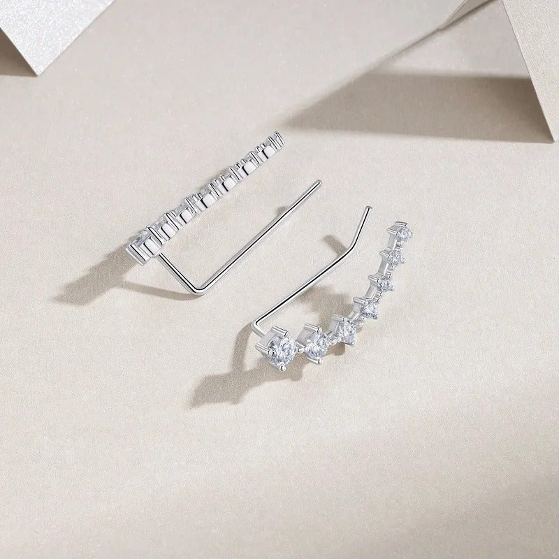 Bohemia Graduating Moissanite Stud Earrings | S925 Silver 18K Gold Plated | 14 VVS1 Eight Hearts & Arrows | GRA Certified | Charmsolo