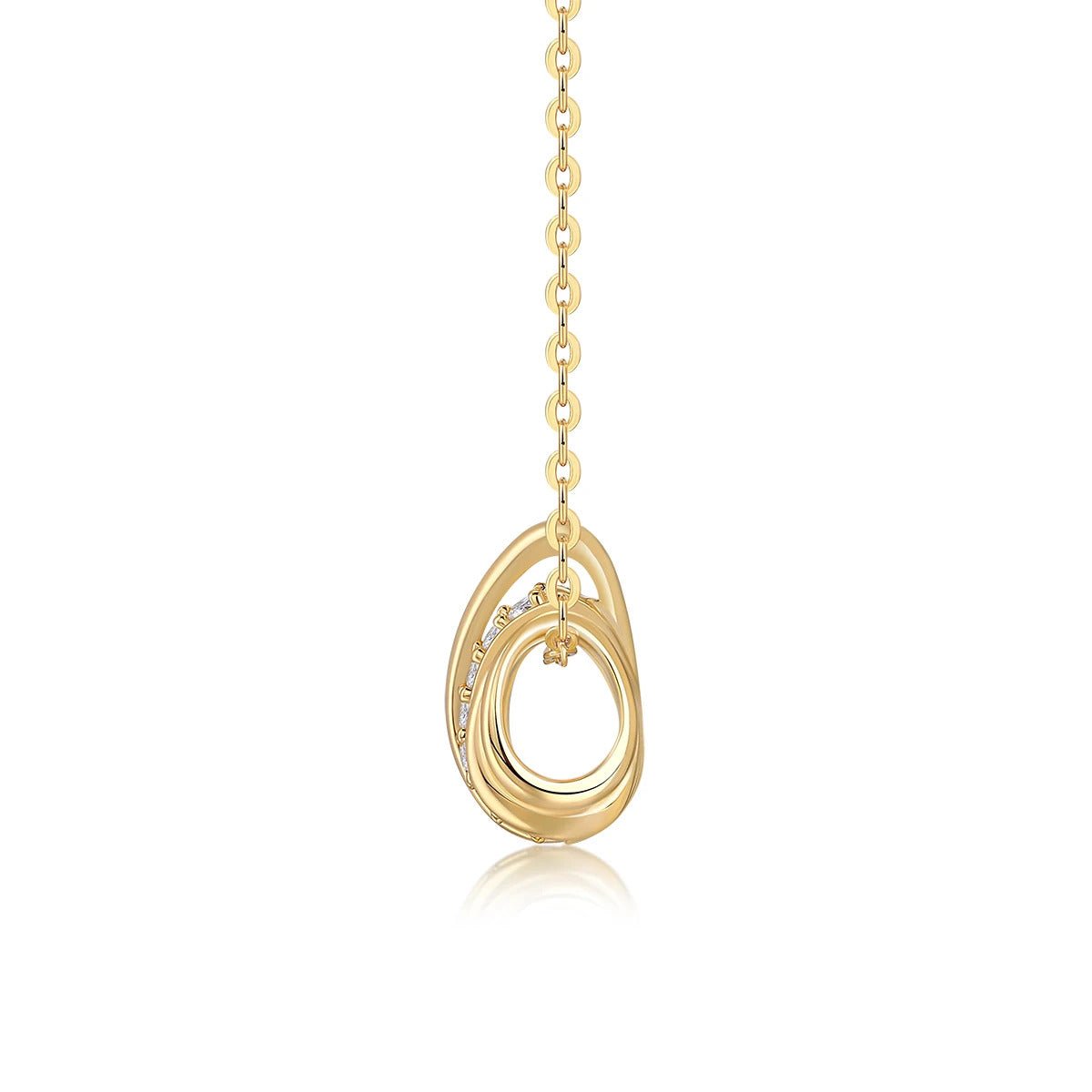 Charmsolo 0.34Ct Moissanite Geometric Pendant Necklace | S925 Silver 18K Gold Plated | VVS1 D Color GRA Certified | P15540