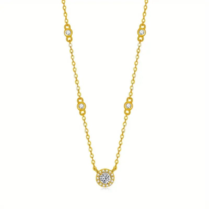 Charmsolo 1–3 Carat Moissanite Pendant Necklace | S925 Silver Beaded Chain | D Color VVS1 | Mother's Day Fine Jewellery