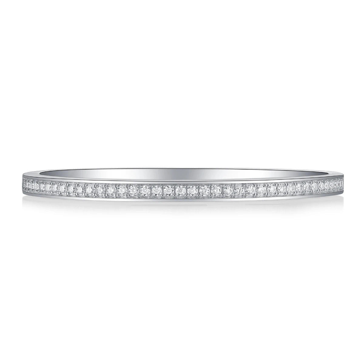 Charmsolo 1.18Ct Moissanite Full Eternity Bangle | S925 Silver 18K White Gold Plated | VVS1 D Color 8H8A Cut GRA Certified | B12852