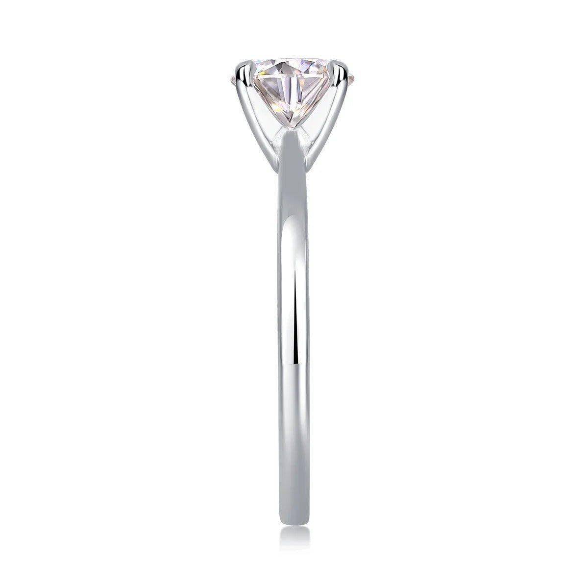 Charmsolo 1/2/3Ct Moissanite Ring | S925 Silver 18K Gold Plated | VVS1 D Color Four-Prong Solitaire | R12939