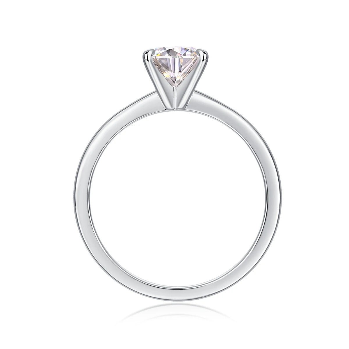 Charmsolo 1/2/3Ct Moissanite Ring | S925 Silver 18K Gold Plated | VVS1 D Color Four-Prong Solitaire | R12939