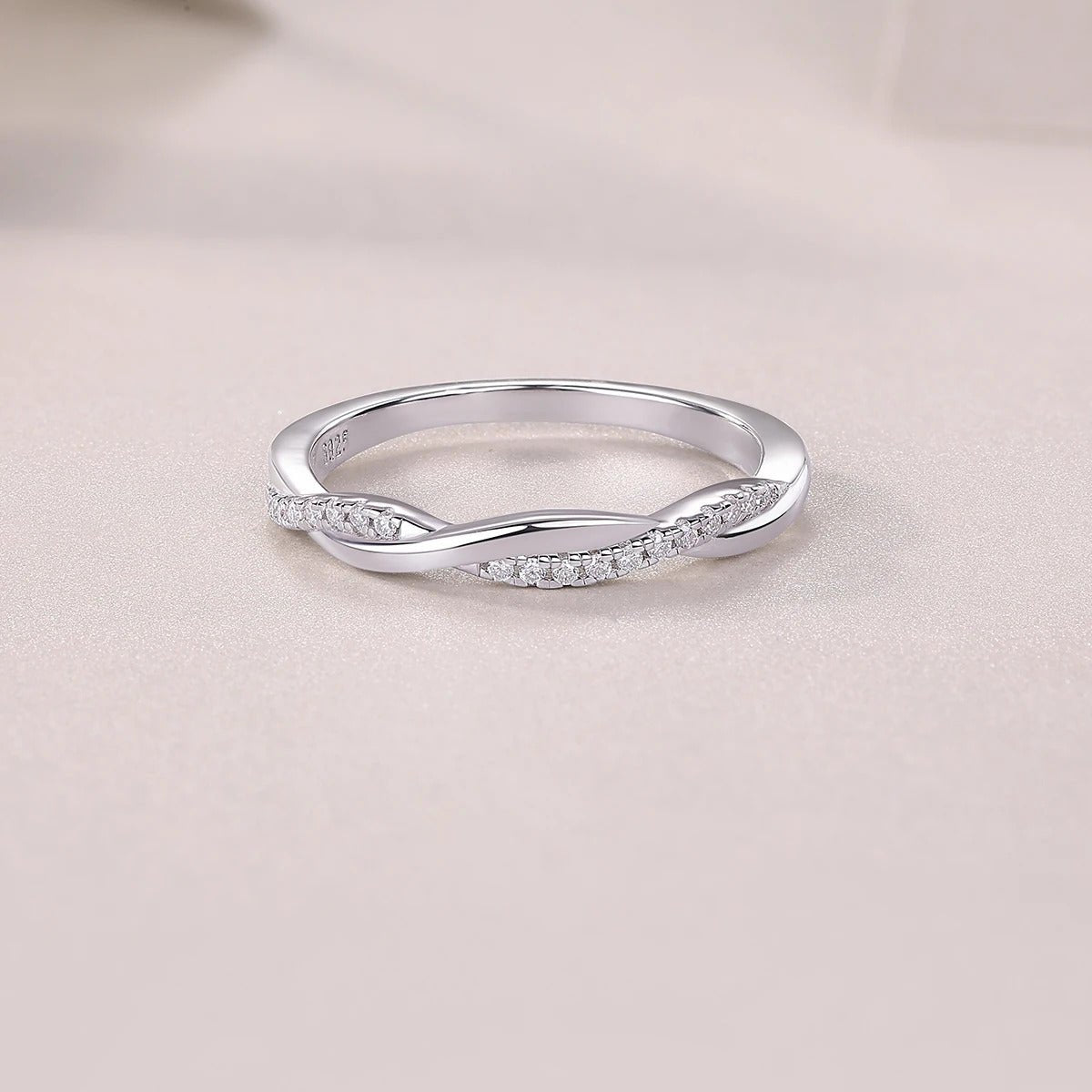 Charmsolo 1.5mm Moissanite Eternity Band | S925 Silver Full Eternity Ring | VVS1 D Color | Fine Jewellery Gift