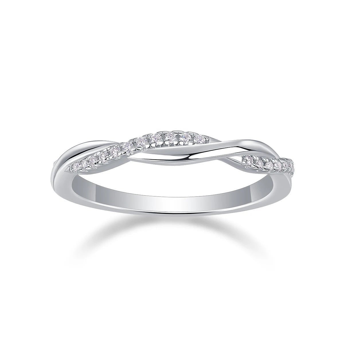 Charmsolo 1.5mm Moissanite Eternity Band | S925 Silver Full Eternity Ring | VVS1 D Color | Fine Jewellery Gift
