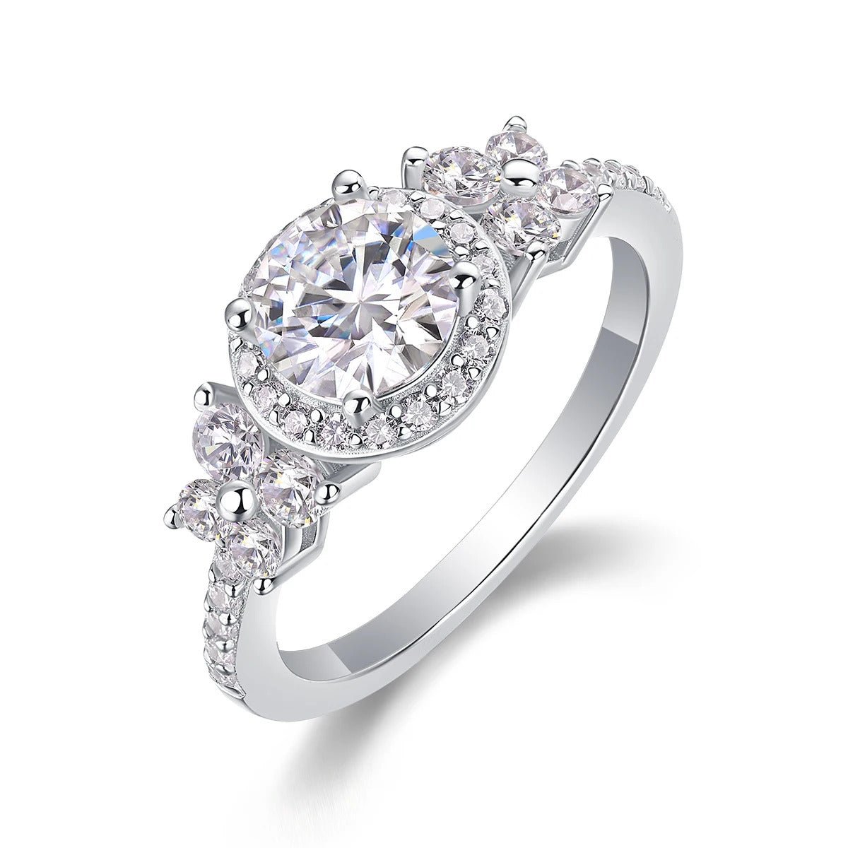 Charmsolo 1ct Moissanite Pavé Ring – 925 Sterling Silver 18K Gold Plated
