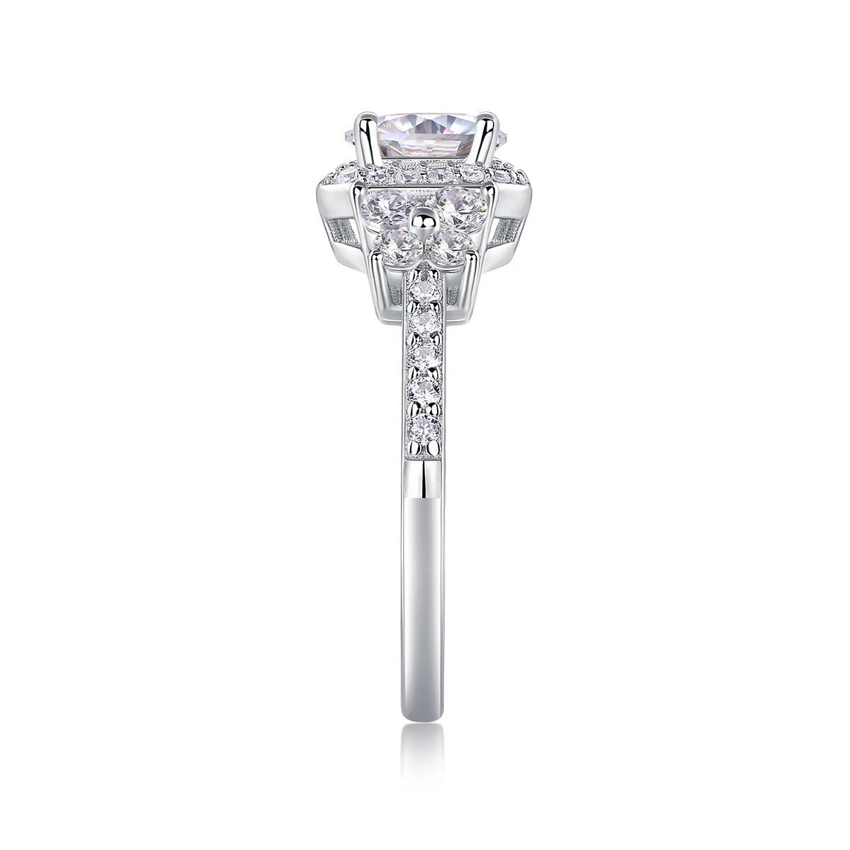 Charmsolo 1ct Moissanite Pavé Ring – 925 Sterling Silver 18K Gold Plated