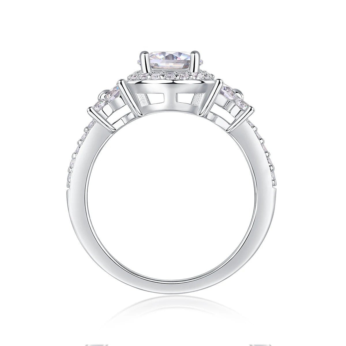 Charmsolo 1ct Moissanite Pavé Ring – 925 Sterling Silver 18K Gold Plated