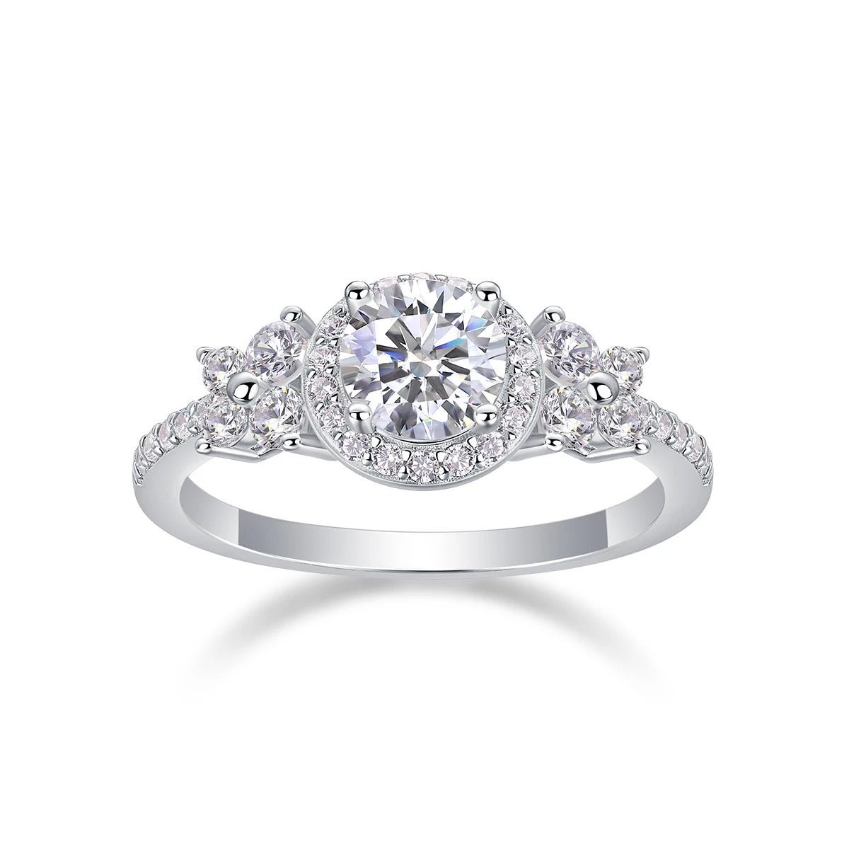 Charmsolo 1ct Moissanite Pavé Ring – 925 Sterling Silver 18K Gold Plated