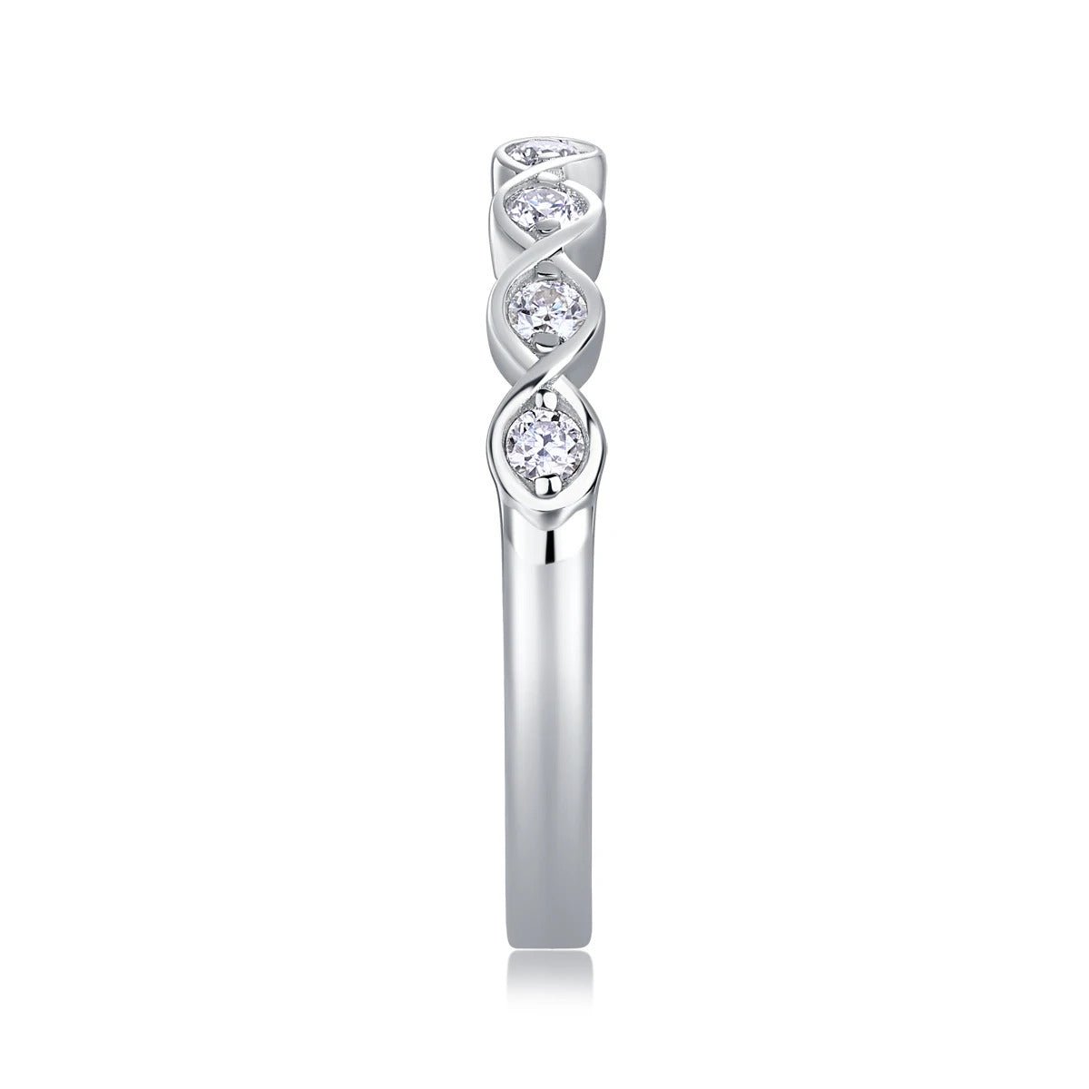 Charmsolo 2 Carat Moissanite Eternity Ring | 180° Horse Eye Setting | S925 Silver | Wedding Anniversary Gift