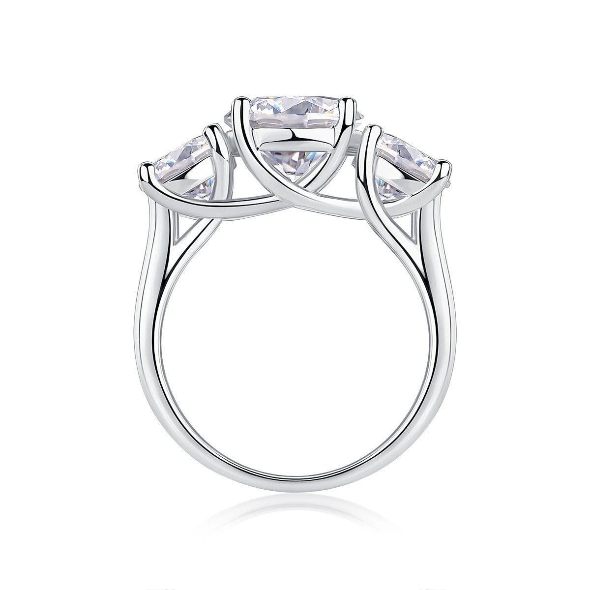 Charmsolo 3CT Moissanite Ring | 925 Sterling Silver | VVS1 D Color | Prong Setting