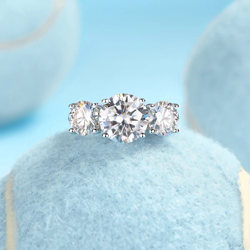 Charmsolo 3CT Moissanite Ring | 925 Sterling Silver | VVS1 D Color | Prong Setting