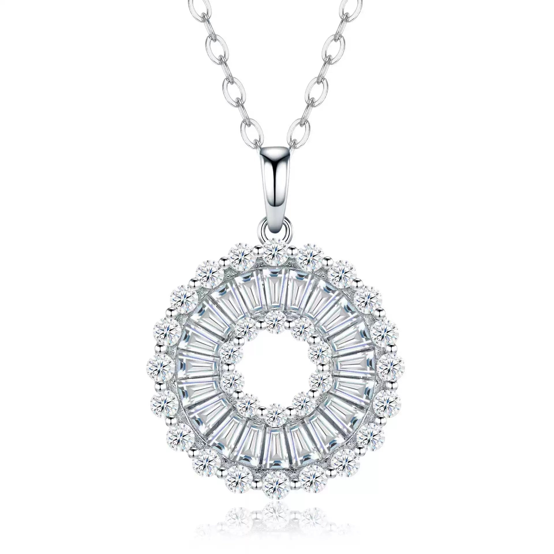 Charmsolo Baby's Breath Moissanite Necklace | S925 Silver VVS1 D Color Floral Pendant | GRA Certified