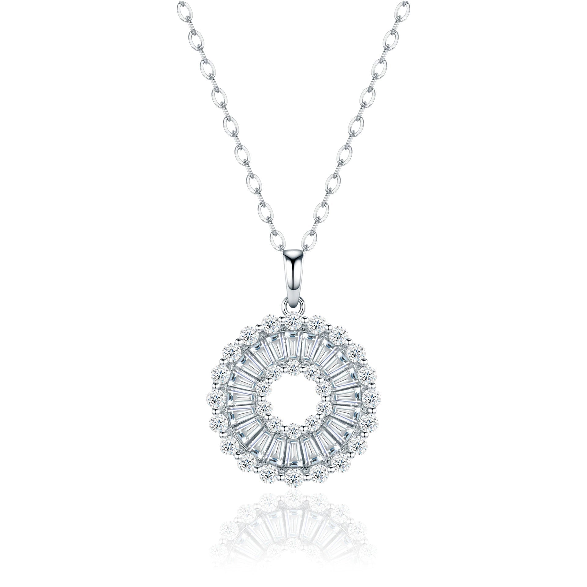 Charmsolo Baby's Breath Moissanite Necklace | S925 Silver VVS1 D Color Floral Pendant | GRA Certified