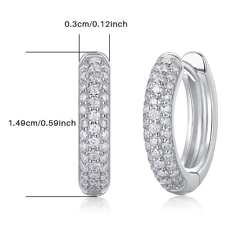 Charmsolo E13197 Moissanite Geometric Stud Earrings | 925 Sterling Silver | 74 VVS1 D Color Stones