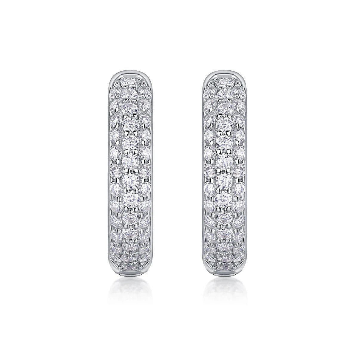 Charmsolo E13197 Moissanite Geometric Stud Earrings | 925 Sterling Silver | 74 VVS1 D Color Stones