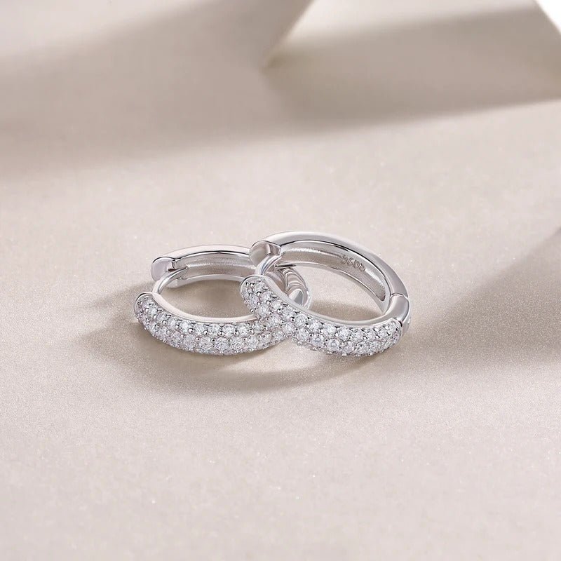 Charmsolo E13197 Moissanite Geometric Stud Earrings | 925 Sterling Silver | 74 VVS1 D Color Stones