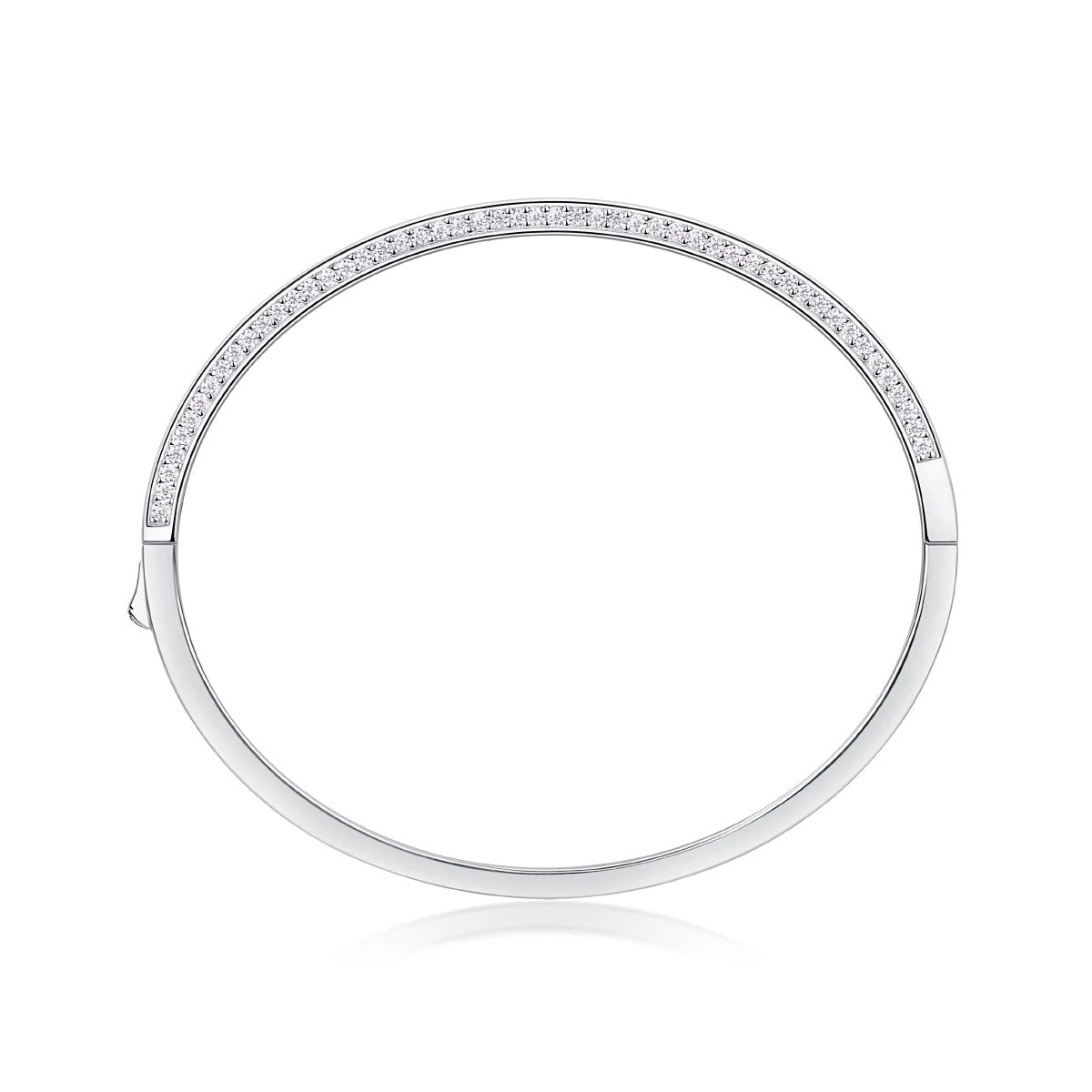 Charmsolo Full Moissanite Spring Buckle Bangle | S925 Silver | VVS1 D Color 204-Stone 8H8A Cut Geometric | B18899