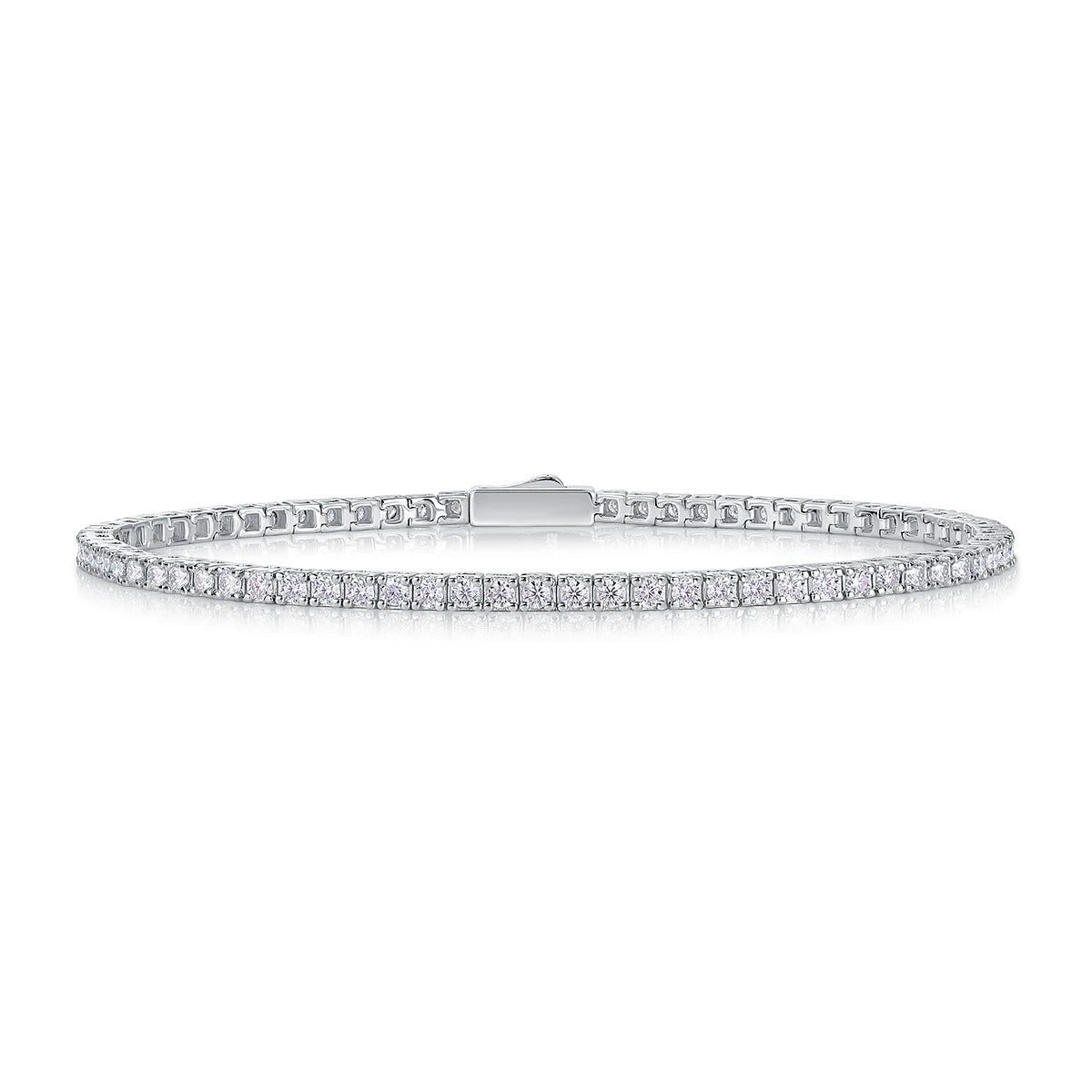 Charmsolo L12759 Moissanite Tennis Bracelet | 925 Sterling Silver 18K Gold Plated | VVS1 D Color