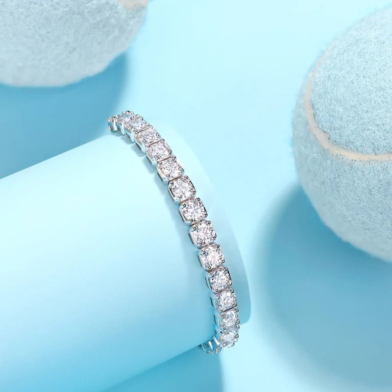 Moissanite Tassel Bracelet 925 Silver – Square Geometric D Color VVS1 | Charmsolo