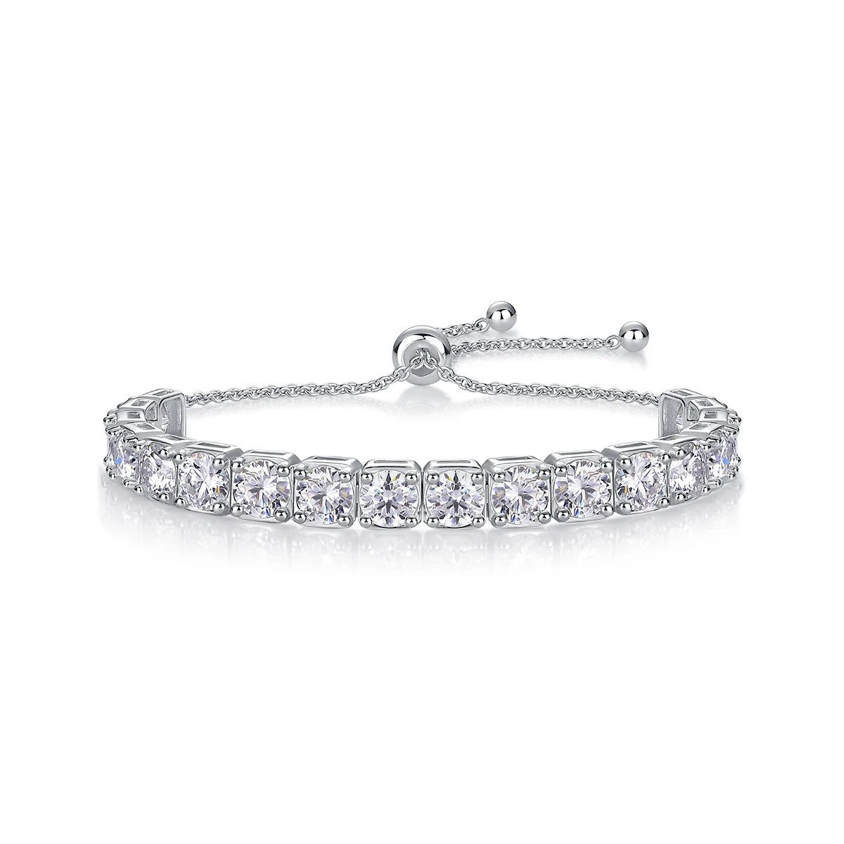 Moissanite Tassel Bracelet 925 Silver – Square Geometric D Color VVS1 | Charmsolo