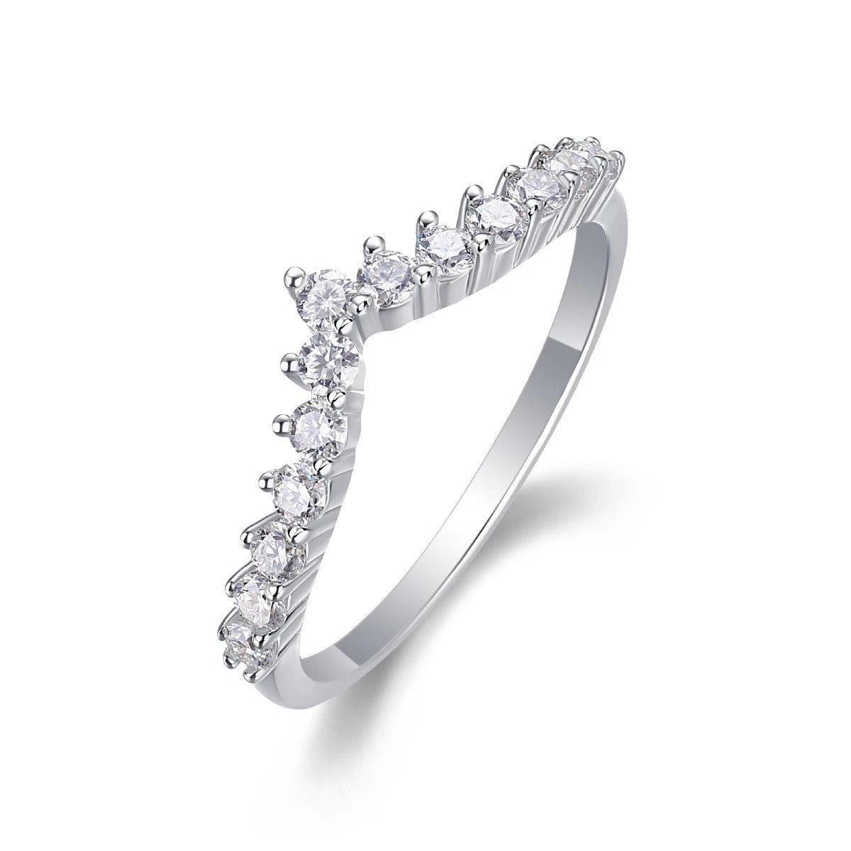 Charmsolo Moissanite Band Ring | S925 Silver 18K Gold Plated | VVS1 D Color 0.455ct | GRA Certified | Women