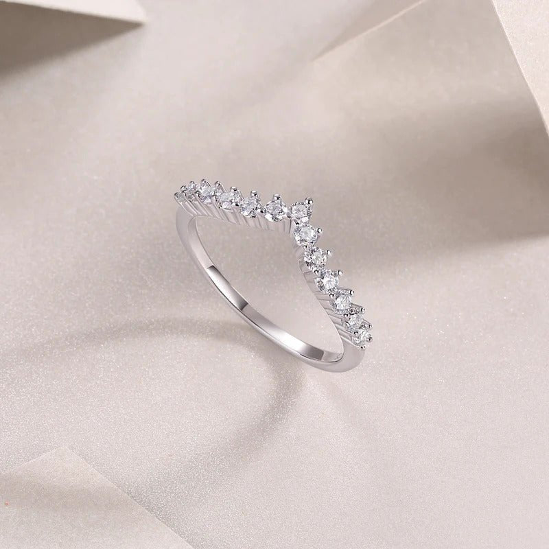Charmsolo Moissanite Band Ring | S925 Silver 18K Gold Plated | VVS1 D Color 0.455ct | GRA Certified | Women