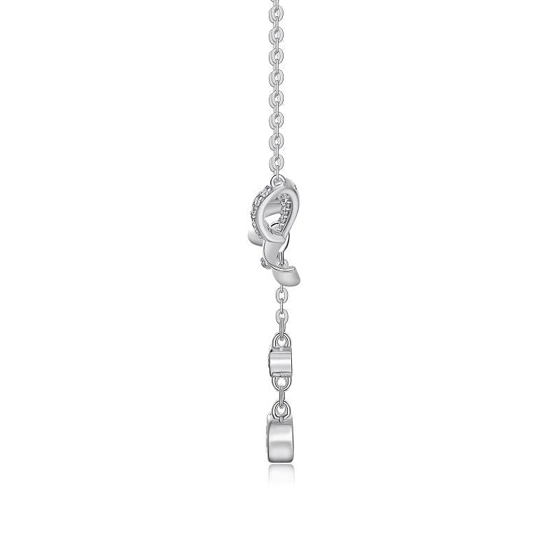 Charmsolo Moissanite Bowknot Teardrop Pendant Necklace | S925 Silver 18K Gold Plated | VVS1 D Color 38-Stone | N15449