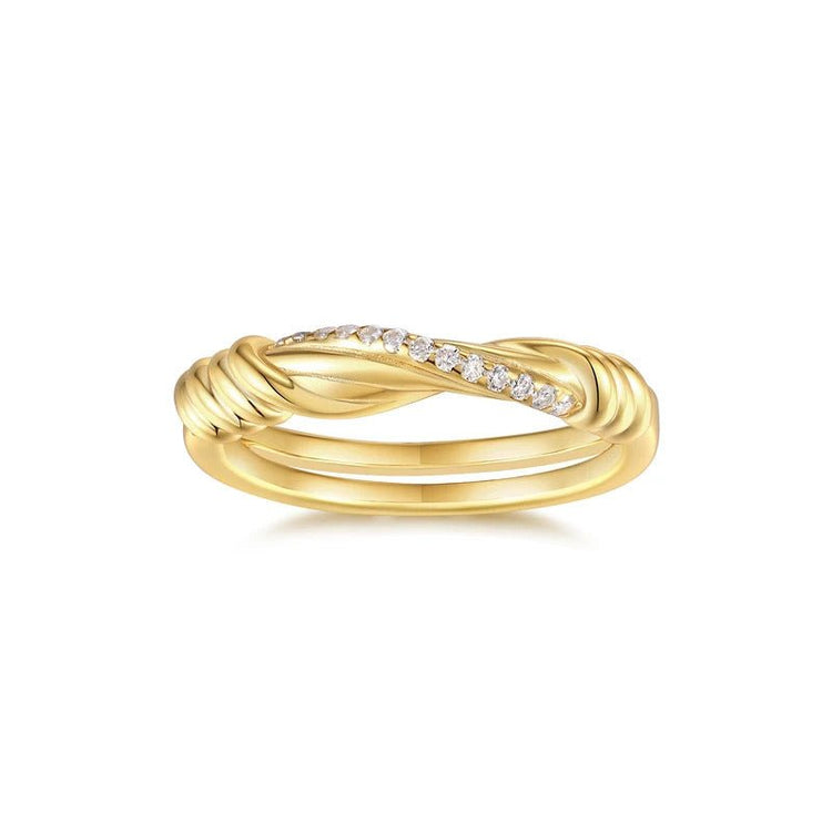Charmsolo Moissanite Checkered Vine Band Ring | S925 Silver 18K White Gold Plated | VVS1 D Color GRA Certified | R15514
