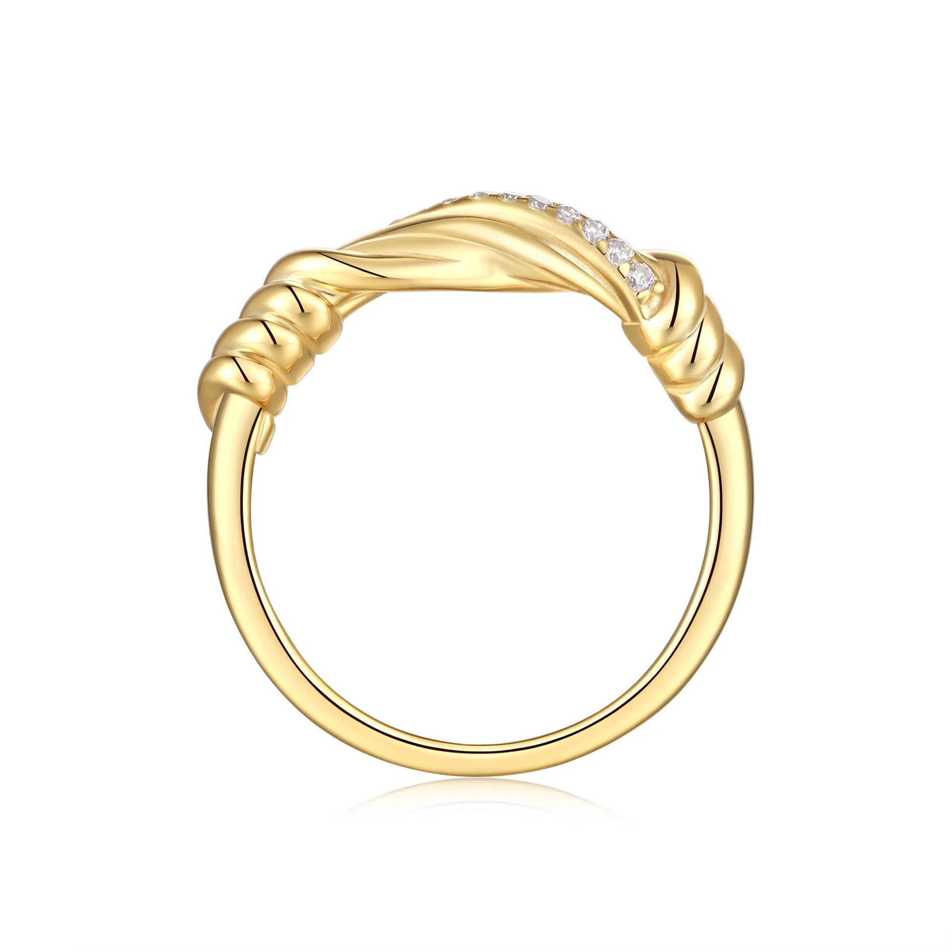 Charmsolo Moissanite Checkered Vine Band Ring | S925 Silver 18K White Gold Plated | VVS1 D Color GRA Certified | R15514