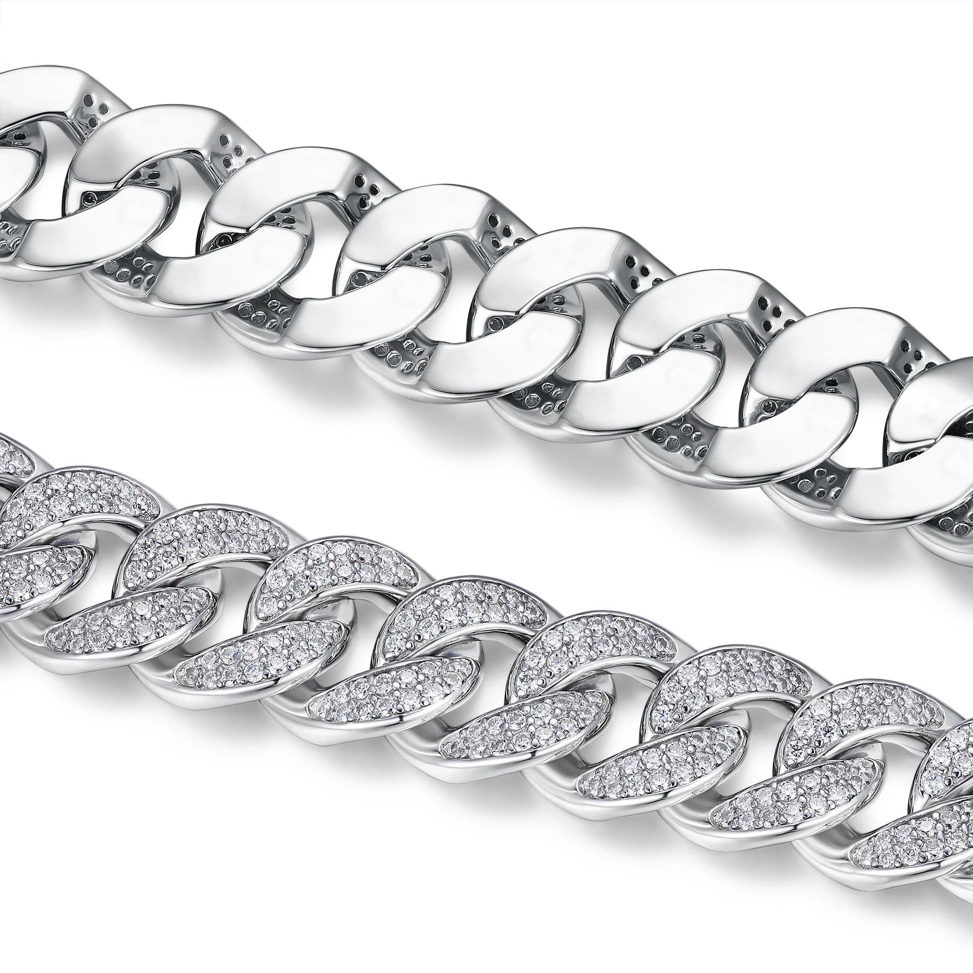 Charmsolo Moissanite Cuban Link Bracelet | S925 Silver 18K Gold Plated | VVS1 D Color | GRA Certified