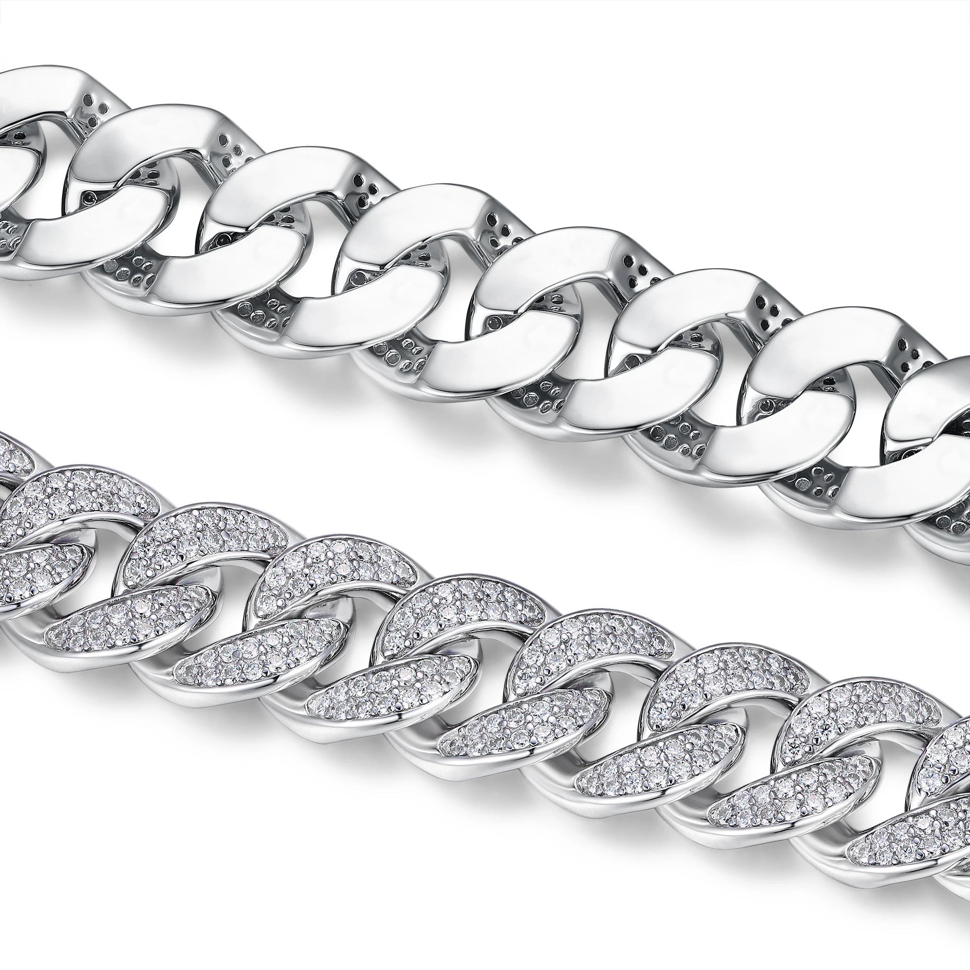 Charmsolo Moissanite Cuban Link Bracelet | S925 Silver 18K Gold Plated | VVS1 D Color | GRA Certified