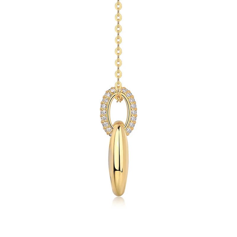 Charmsolo Moissanite Geometric Pendant Necklace | S925 Silver 18K Gold Plated | VVS1 D Color 62-Stone Cross Chain | P15110