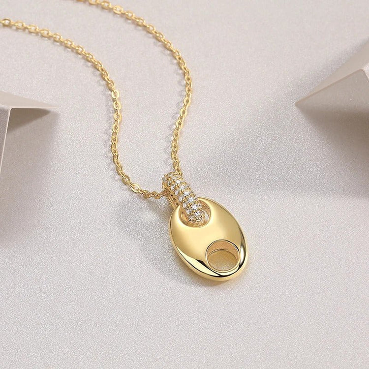Charmsolo Moissanite Geometric Pendant Necklace | S925 Silver 18K Gold Plated | VVS1 D Color 62-Stone Cross Chain | P15110