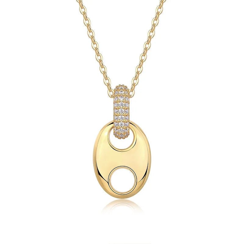 Charmsolo Moissanite Geometric Pendant Necklace | S925 Silver 18K Gold Plated | VVS1 D Color 62-Stone Cross Chain | P15110
