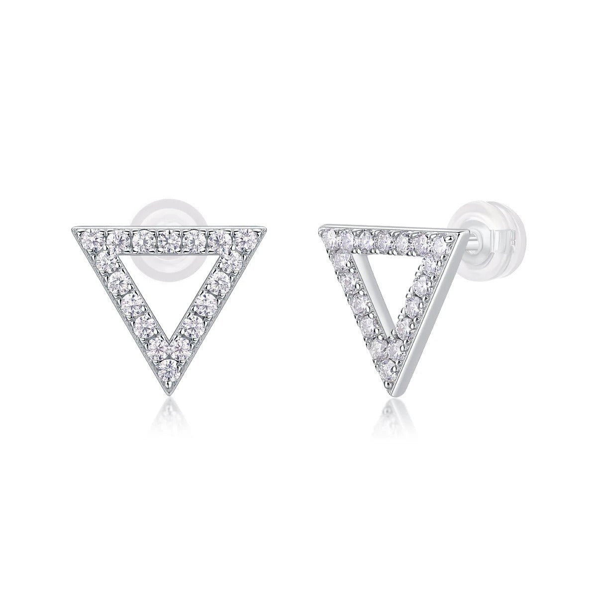 Charmsolo Moissanite Hexagonal Stud Earrings | S925 Silver 18K Gold Plated | VVS1 D Color | GRA Certified | Pair