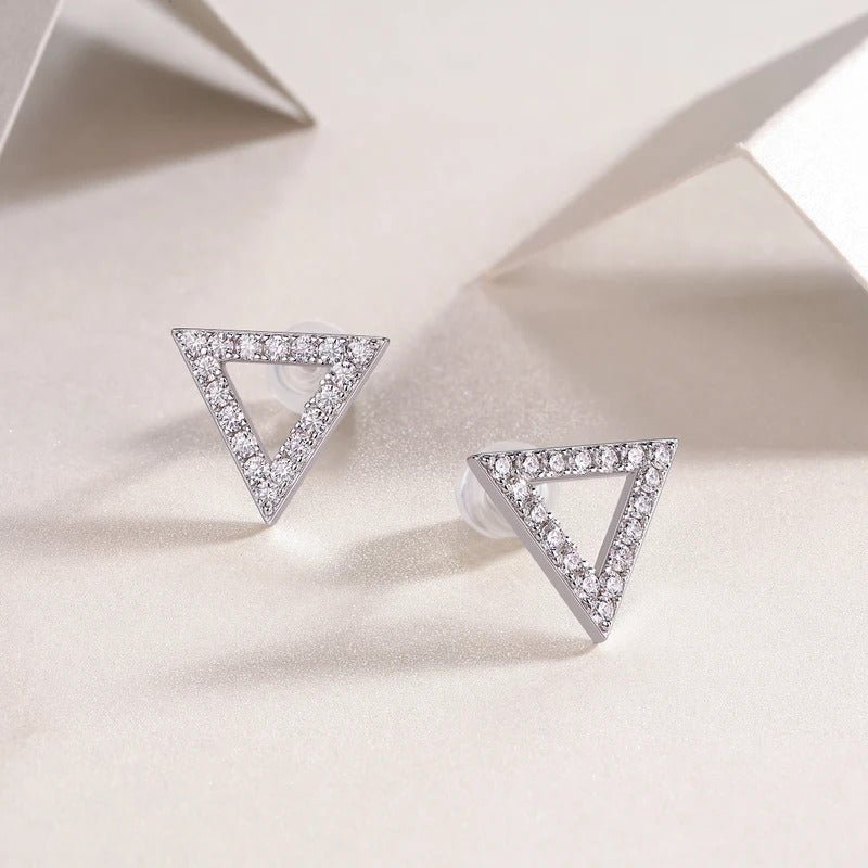 Charmsolo Moissanite Hexagonal Stud Earrings | S925 Silver 18K Gold Plated | VVS1 D Color | GRA Certified | Pair