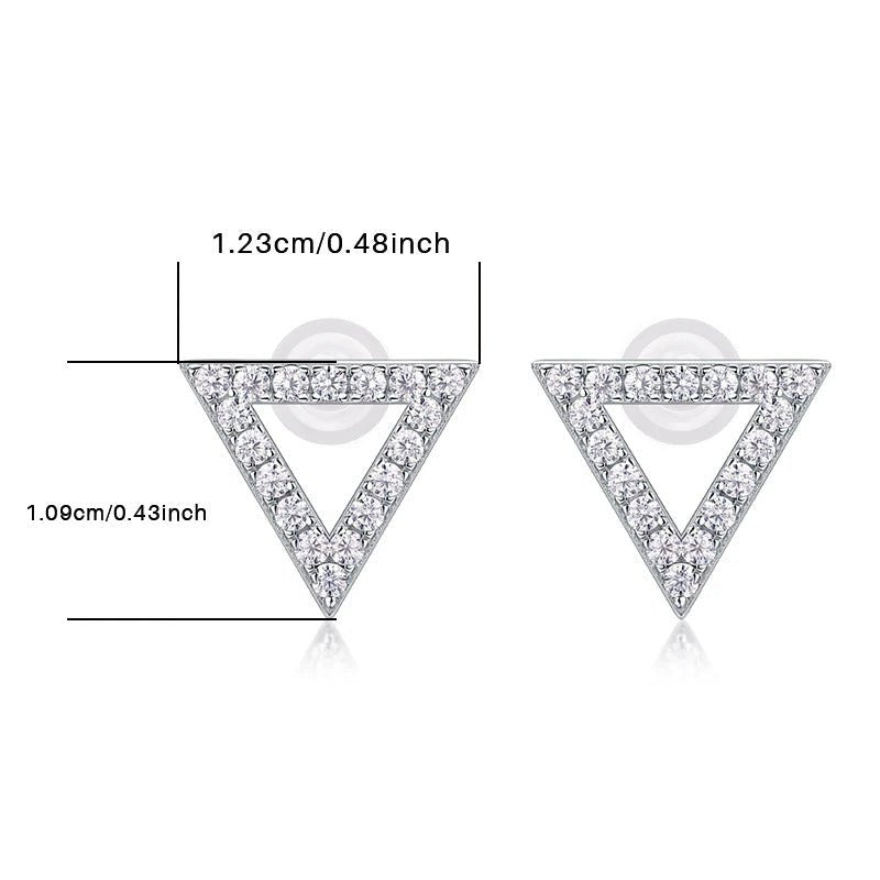 Charmsolo Moissanite Hexagonal Stud Earrings | S925 Silver 18K Gold Plated | VVS1 D Color | GRA Certified | Pair