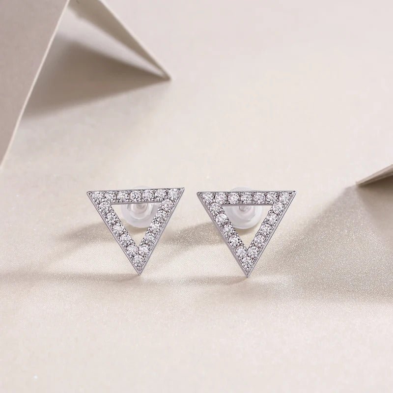 Charmsolo Moissanite Hexagonal Stud Earrings | S925 Silver 18K Gold Plated | VVS1 D Color | GRA Certified | Pair