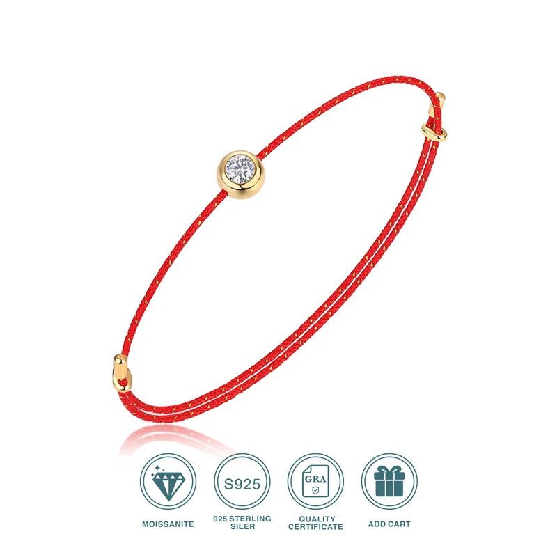 Charmsolo Moissanite Inlay Bracelet | 925 Sterling Silver | 6 Colors
