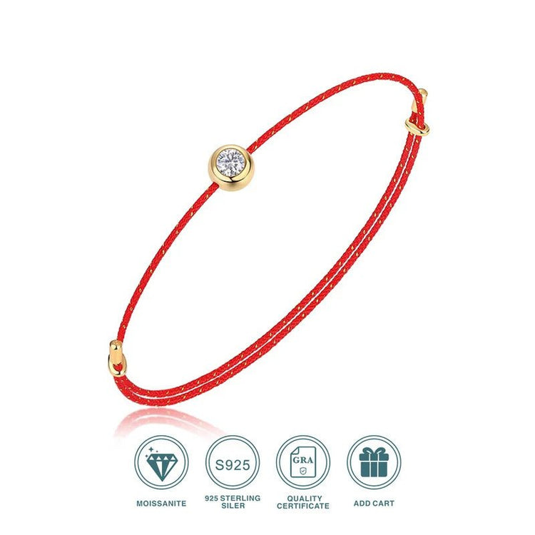 Charmsolo Moissanite Inlay Bracelet | 925 Sterling Silver | 6 Colors