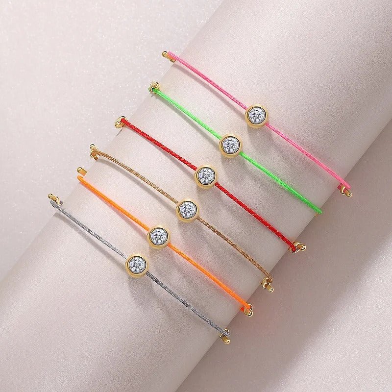 Charmsolo Moissanite Inlay Bracelet | 925 Sterling Silver | 6 Colors