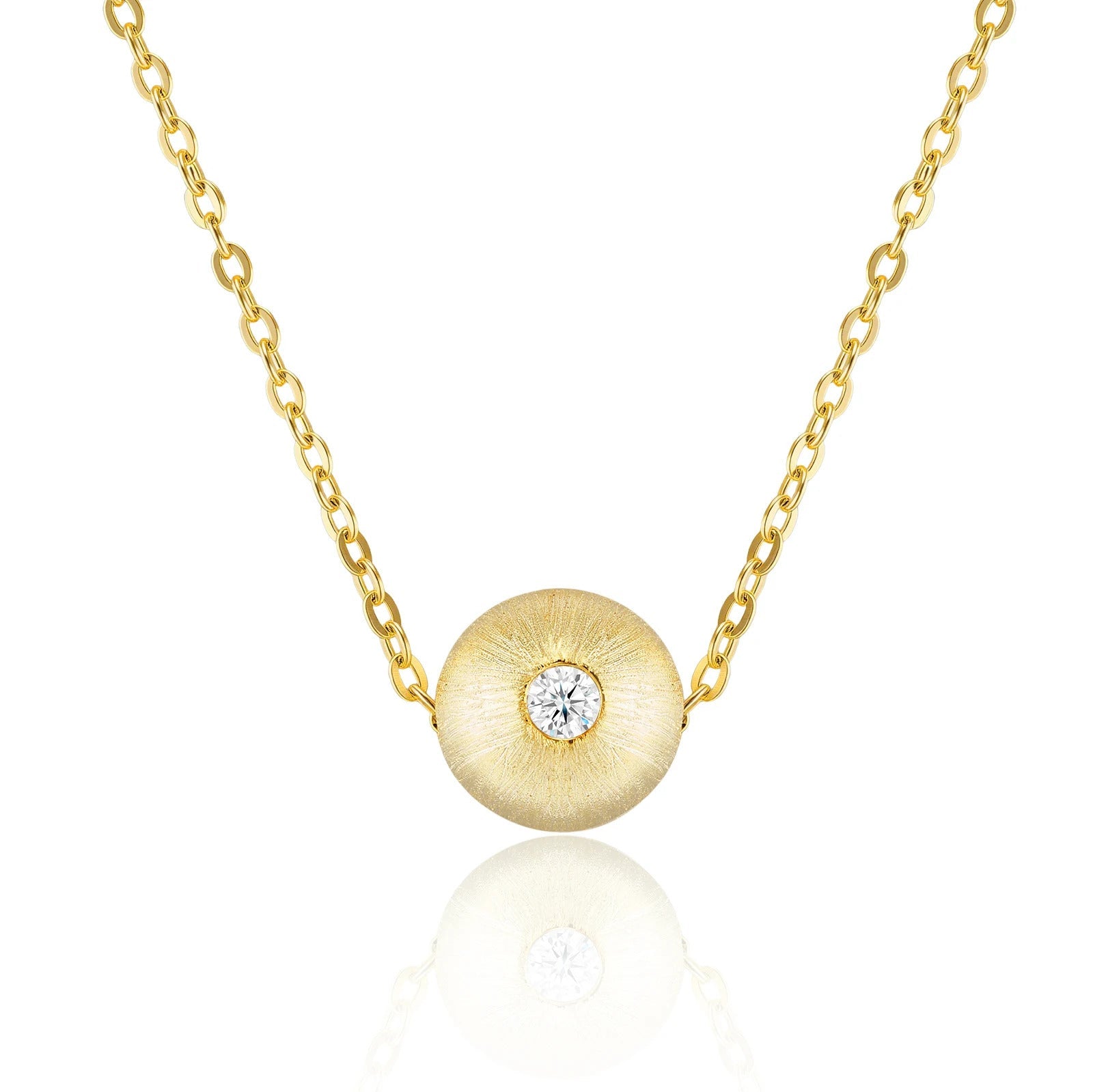 Charmsolo Moissanite Pendant Necklace | S925 Silver 18K Gold Plated | VVS1 D Color 8H8A Cut | N14890