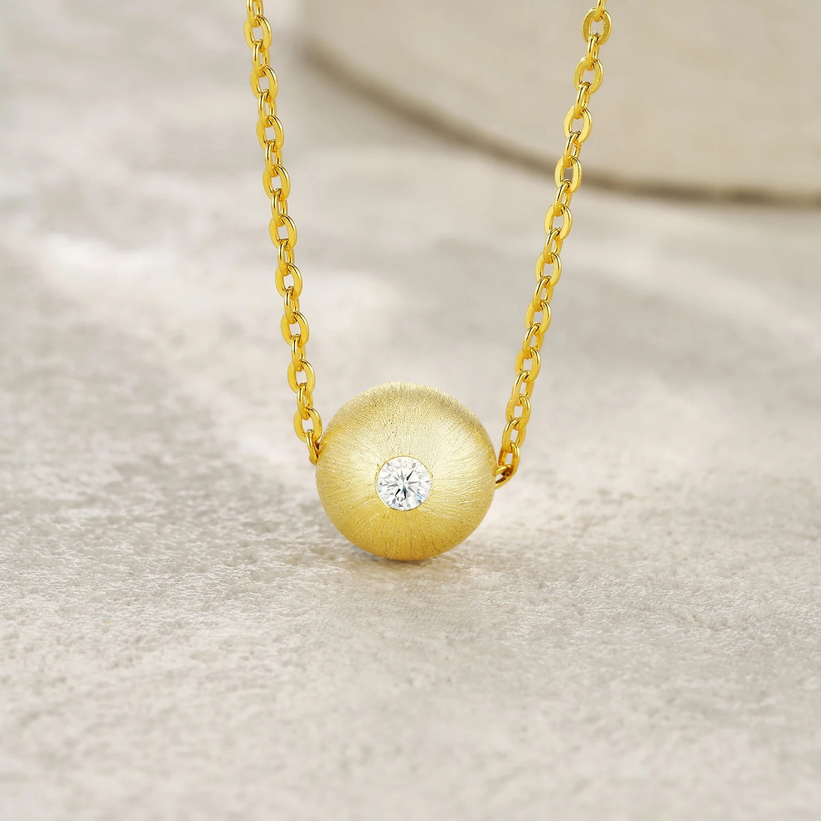 Charmsolo Moissanite Pendant Necklace | S925 Silver 18K Gold Plated | VVS1 D Color 8H8A Cut | N14890