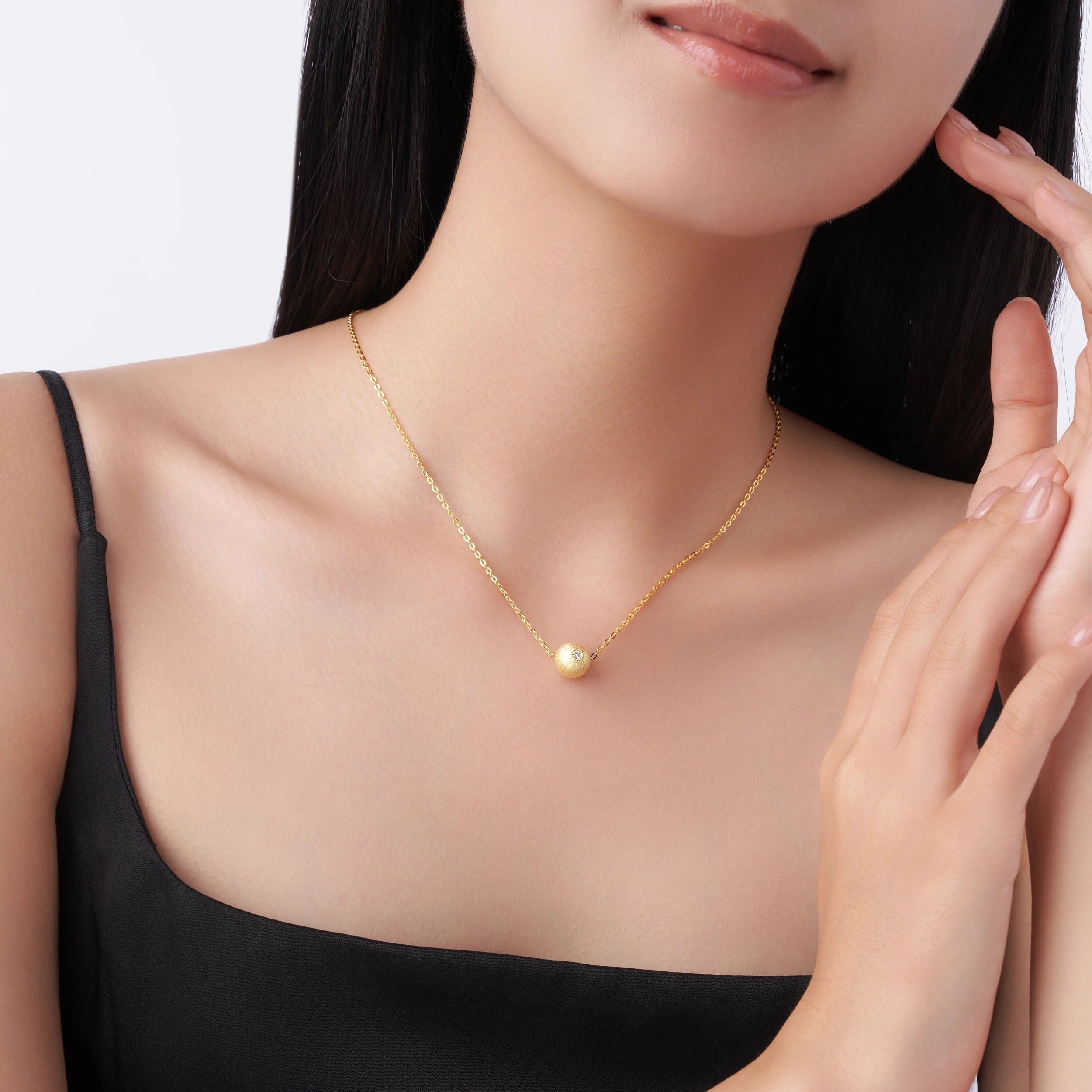 Charmsolo Moissanite Pendant Necklace | S925 Silver 18K Gold Plated | VVS1 D Color 8H8A Cut | N14890