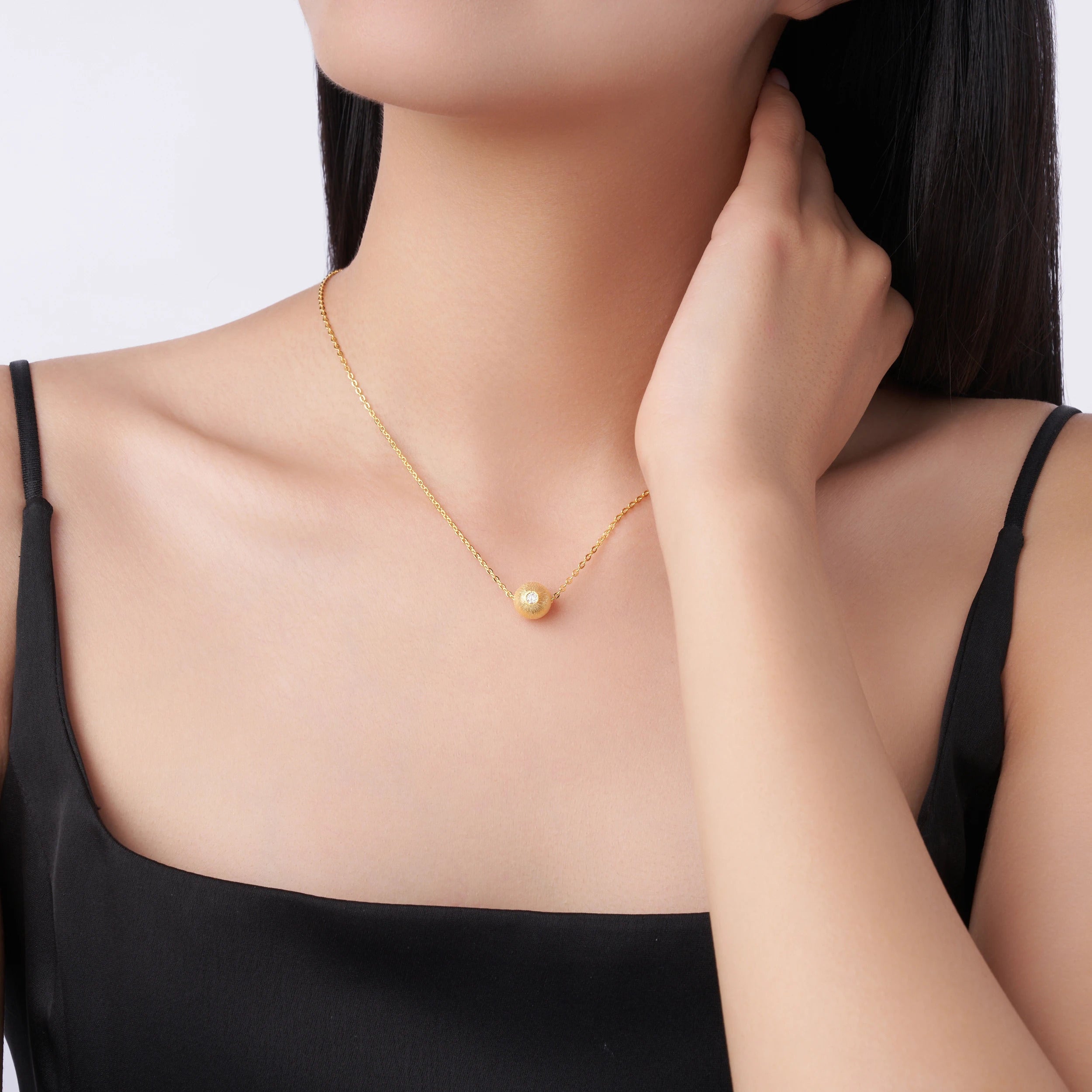 Charmsolo Moissanite Pendant Necklace | S925 Silver 18K Gold Plated | VVS1 D Color 8H8A Cut | N14890