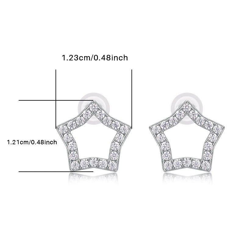 Charmsolo Moissanite Star Earrings | Ice Flower Tassel Design | S925 Silver 18K Gold Plated | VVS1 D Color | GRA Certified