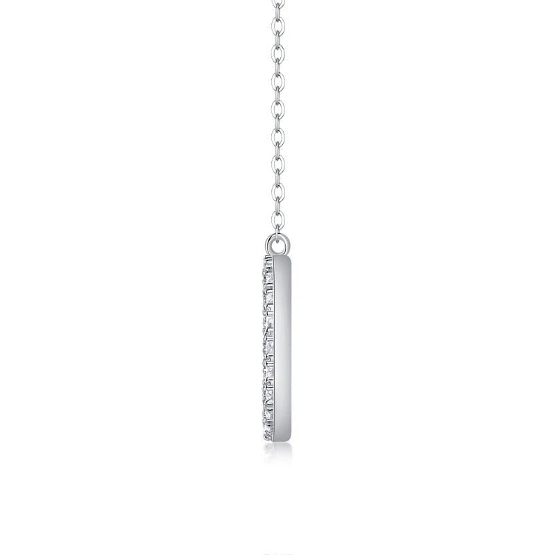 Moissanite Multi-Layer Geometric Cross Chain Necklace 925 Silver – 23 Stones | Charmsolo