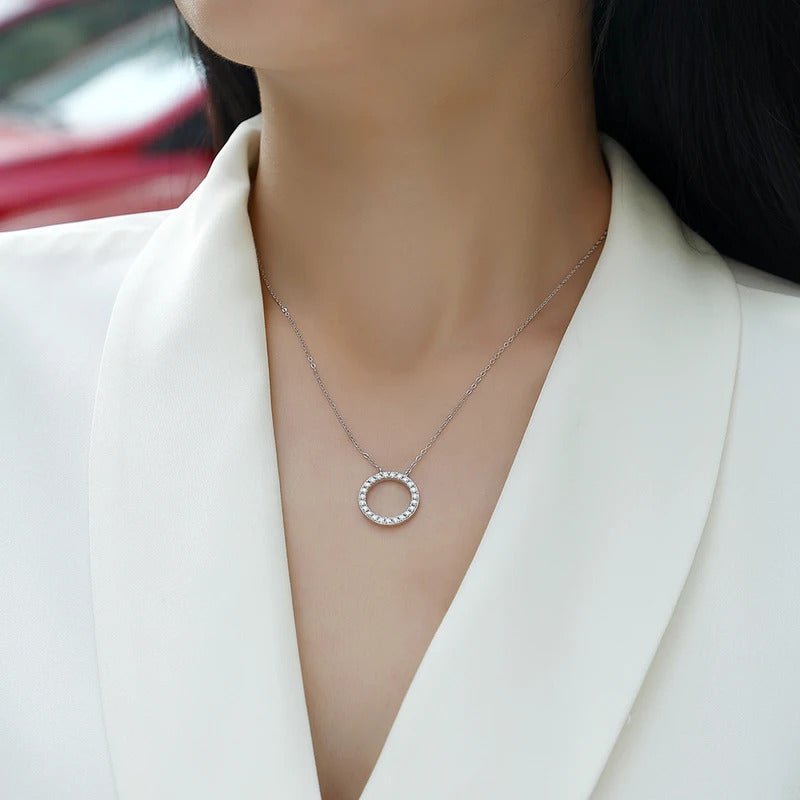 Moissanite Multi-Layer Geometric Cross Chain Necklace 925 Silver – 23 Stones | Charmsolo
