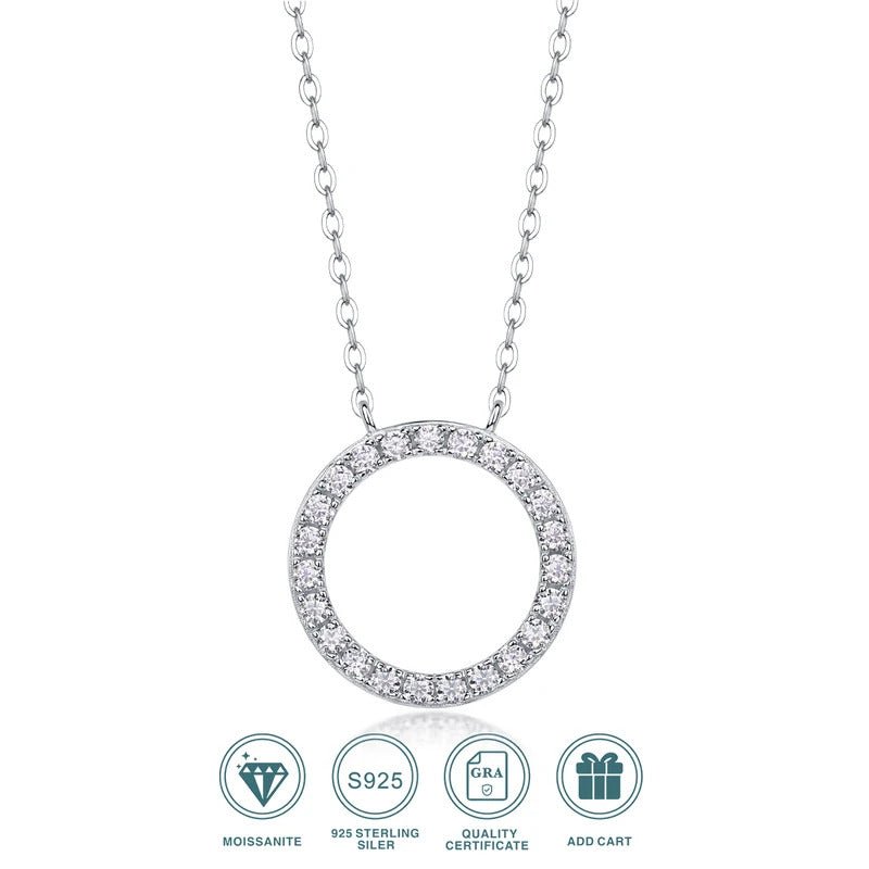 Moissanite Multi-Layer Geometric Cross Chain Necklace 925 Silver – 23 Stones | Charmsolo